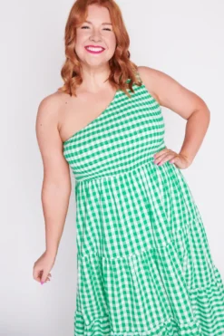 Lorraine Designs Casual Dresses | Midi Dresses*Spencer Green Gingham Dress