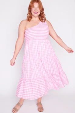 Lorraine Designs Casual Dresses | Midi Dresses*Spencer Pink Gingham Dress