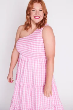 Lorraine Designs Casual Dresses | Midi Dresses*Spencer Pink Gingham Dress