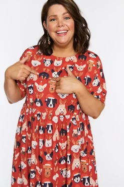 Lorraine Designs Shift Dresses | Loose Dresses*Superstar Puppy Christmas Dress