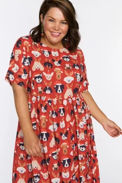 Lorraine Designs Shift Dresses | Loose Dresses*Superstar Puppy Christmas Dress