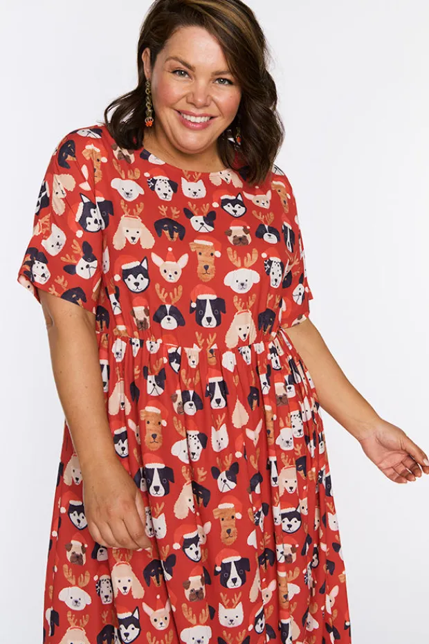 Lorraine Designs Shift Dresses | Loose Dresses*Superstar Puppy Christmas Dress