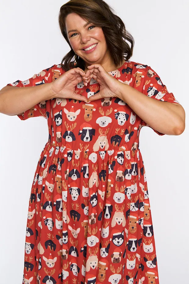 Lorraine Designs Shift Dresses | Loose Dresses*Superstar Puppy Christmas Dress