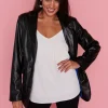 Lorraine Designs Jackets & Coats*Tailor Black Pleather Blazer