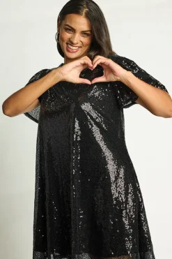 Lorraine Designs Loose Dresses | Casual Dresses*Taylor Black Sequin Dress
