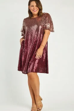 Lorraine Designs Loose Dresses | Casual Dresses*Taylor Ombre Pink Sequin Dress