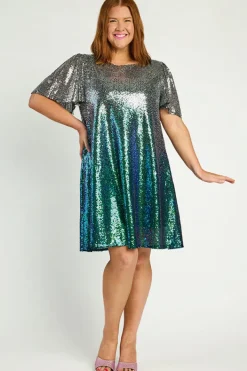 Lorraine Designs Loose Dresses | Casual Dresses*Taylor Ombre Silver Sequin Dress