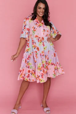 Lorraine Designs Casual Dresses | Fit & Flare Dresses*Terry Mixed Cherry Blossom Dress