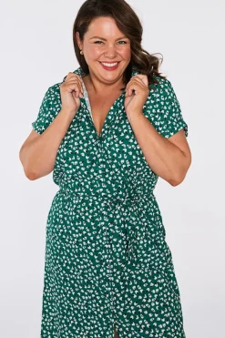 Lorraine Designs Shirt Dresses | Loose Dresses*Tessa Green Floral Dress