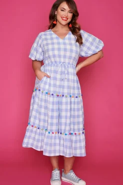 Little Party Dress Casual Dresses | Fit & Flare Dresses*Treasure Blue Check Dress
