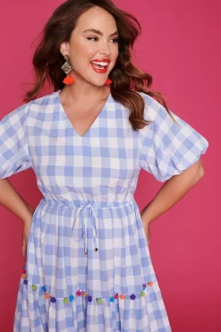 Little Party Dress Casual Dresses | Fit & Flare Dresses*Treasure Blue Check Dress