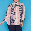 Lorraine Designs Tops*Trissa Peach Floral Top