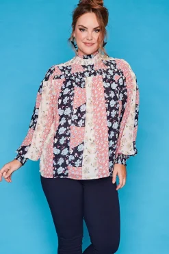 Lorraine Designs Tops*Trissa Peach Floral Top