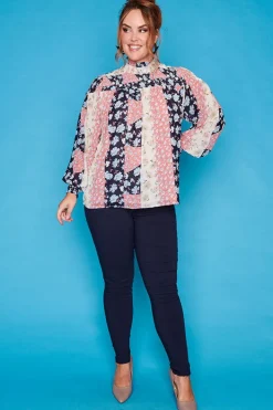 Lorraine Designs Tops*Trissa Peach Floral Top