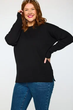 Lorraine Designs Knits & Cardigans*Tully Black Crew Knit