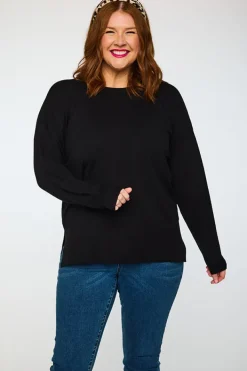 Lorraine Designs Knits & Cardigans*Tully Black Crew Knit