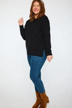 Lorraine Designs Knits & Cardigans*Tully Black Crew Knit