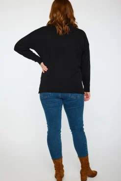 Lorraine Designs Knits & Cardigans*Tully Black Crew Knit