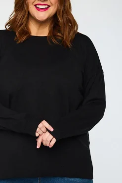 Lorraine Designs Knits & Cardigans*Tully Black Crew Knit