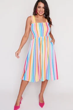 Lorraine Designs Casual Dresses | Fit & Flare Dresses*Wallflower LPD Candy Stripe Dress