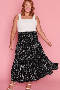 Lorraine Skirts*Willy Black Irregular Spot Skirt