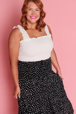 Lorraine Skirts*Willy Black Irregular Spot Skirt