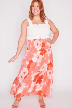Lorraine Skirts*Willy Popping Orange Skirt