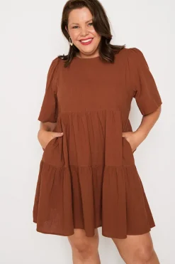 Lorraine Designs Shift Dresses | Loose Dresses*Wilma Brown Dress