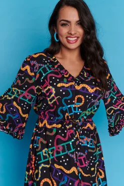 Lorraine Designs Casual Dresses | Fit & Flare Dresses*Winnie Snakes & Ladders Dress