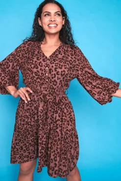 Lorraine Designs Casual Dresses | Fit & Flare Dresses*Zale Chocolate Leopard Dress