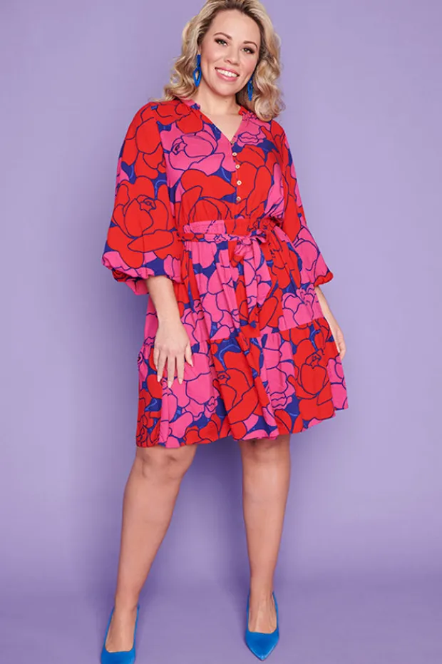 Lorraine Designs Casual Dresses | Fit & Flare Dresses*Zale Pink Peonies Dress