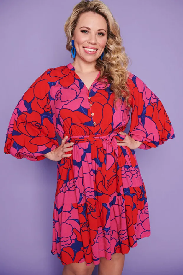 Lorraine Designs Casual Dresses | Fit & Flare Dresses*Zale Pink Peonies Dress