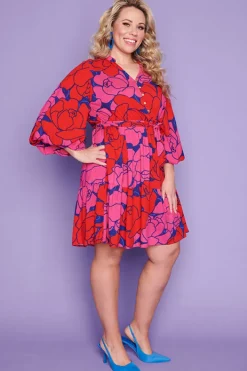 Lorraine Designs Casual Dresses | Fit & Flare Dresses*Zale Pink Peonies Dress
