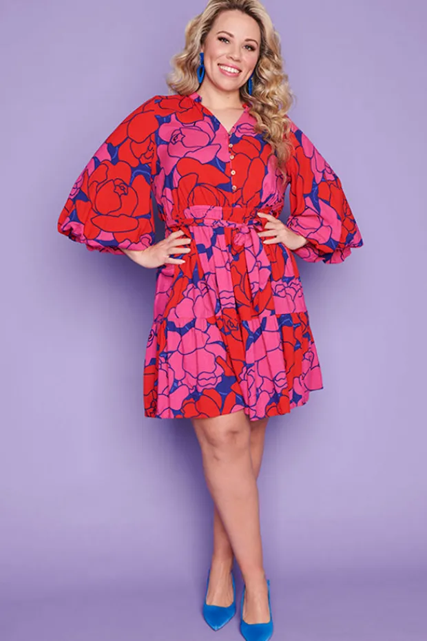 Lorraine Designs Casual Dresses | Fit & Flare Dresses*Zale Pink Peonies Dress