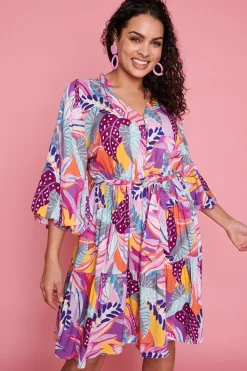 Lorraine Designs Casual Dresses | Fit & Flare Dresses*Zale Textured Palms Dress