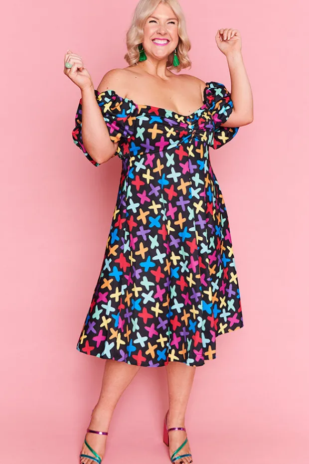 Lorraine Fit & Flare Dresses | Off The Shoulder Dresses*Zalia Criss Cross Dress